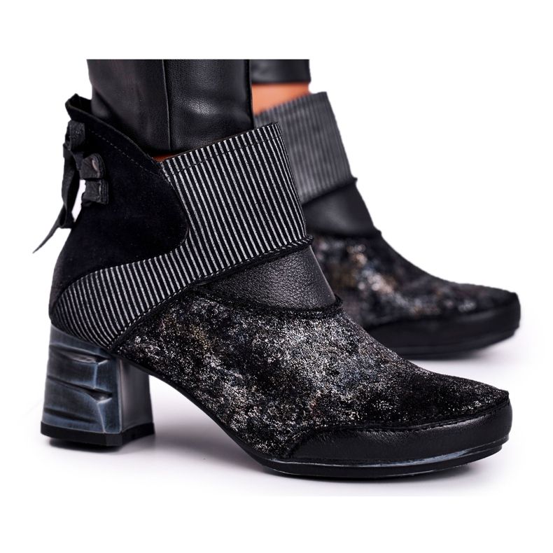 Ženske tople kožne čizme Maciejka Navy Blue 03790-20 mornarsko plava