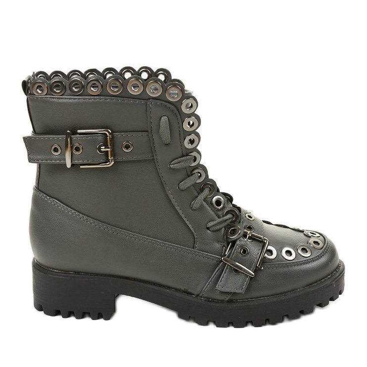 Sive izolirane čizme s kopčom 1370-5 siva