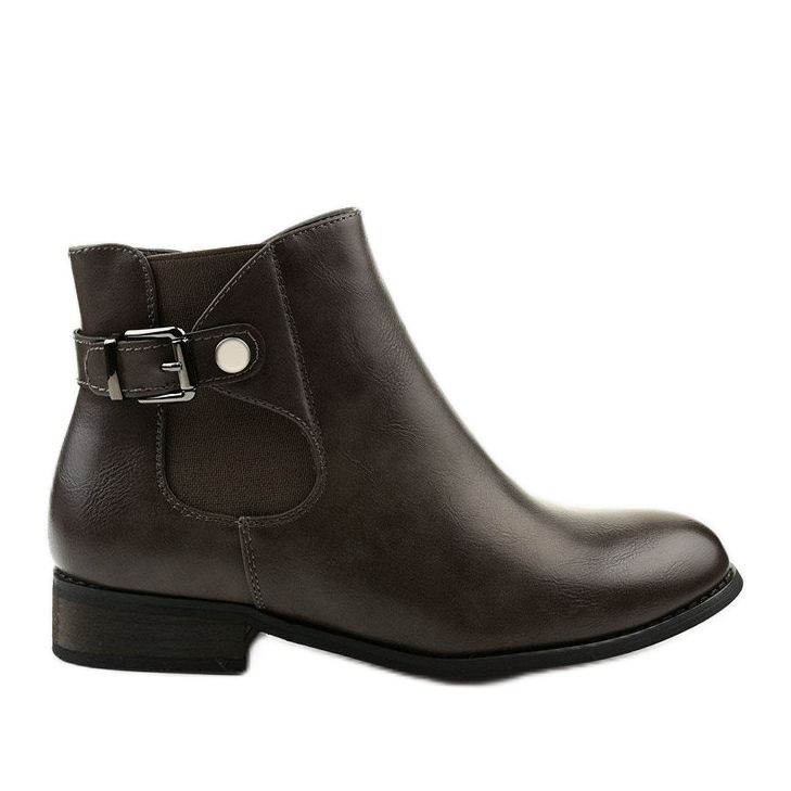 Sive ravne gležnjače s elastičnom trakom i patentnim zatvaračem 20Y8035-1 siva