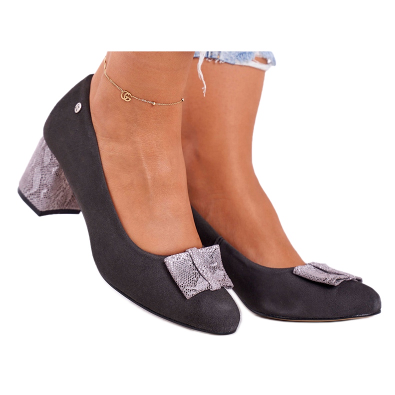 Ženske pumpe Maciejka Suede Graphite 3356A-43 / 00-1 raznobojna