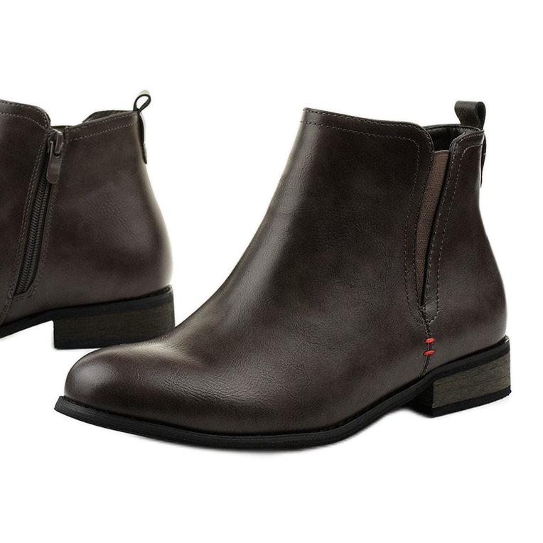 Sive izolirane čizme s patentnim zatvaračem Simplegleam siva