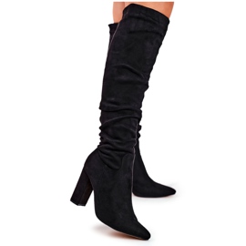 Ženske čizme na petu antilop crne Pomestro crno