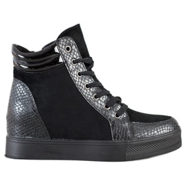 Bestelle Udobne cipele na klin crna