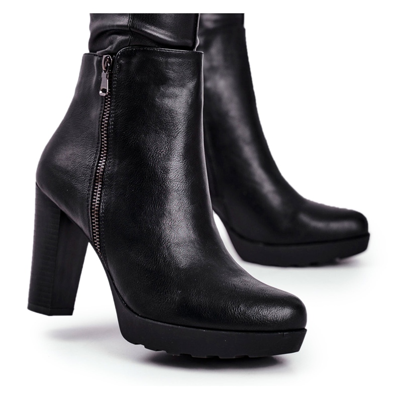 Ženske čizme na petu crne Eugene crno