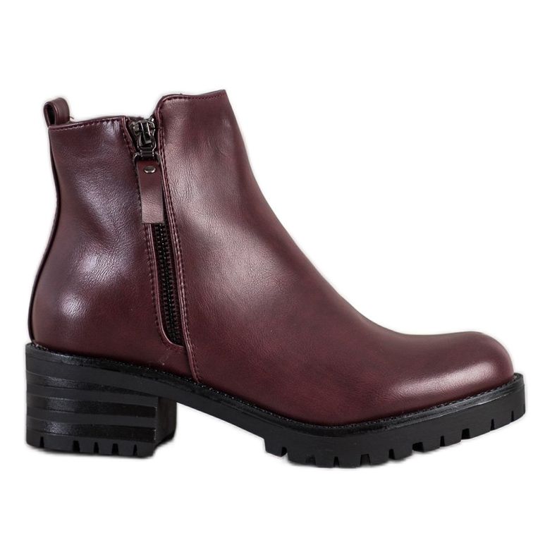 Ideal Shoes Udobne čizme bordo boje crvena raznobojna
