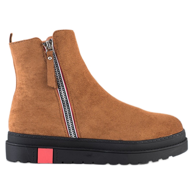 Seastar Čizme na crnoj platformi smeđa