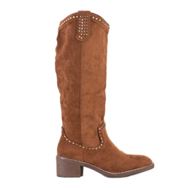 Small Swan Kaubojske čizme s ukrasima smeđa