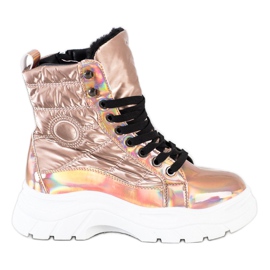 SHELOVET Modne prošivene zamke zlatni