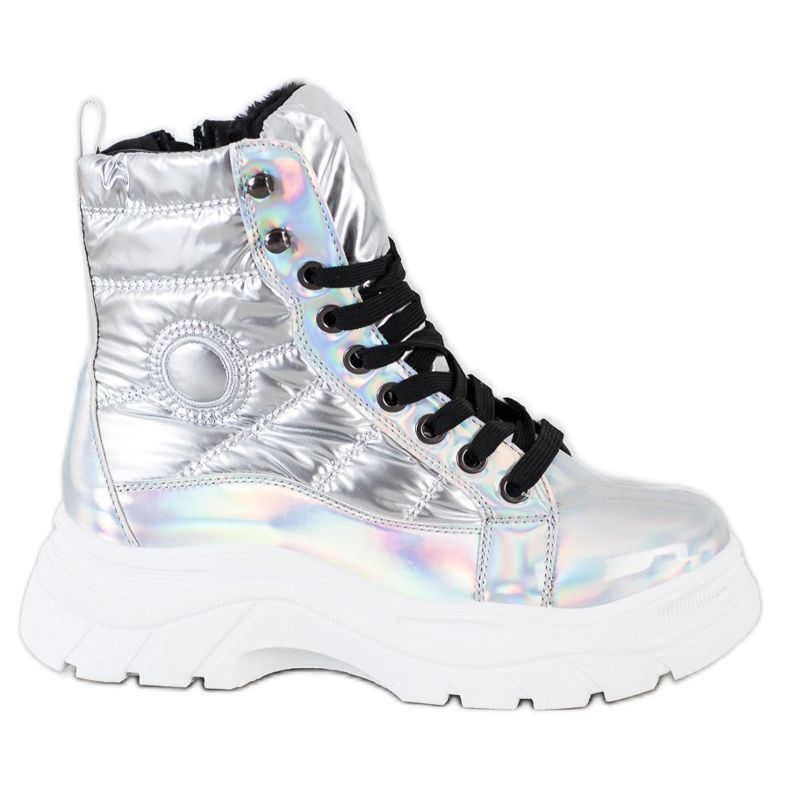 SHELOVET Modne prošivene zamke srebro