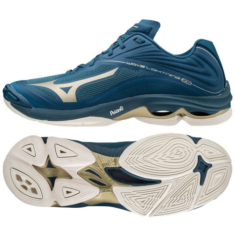 Mizuno Wave Lightning Z6 Low M V1GA200051 cipele za odbojku plava, zlatna plava