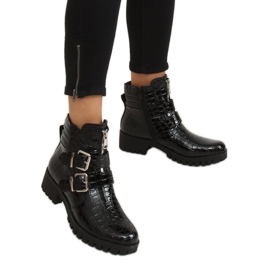 Crne lakirane ženske čizme XJ-29 Crne crno