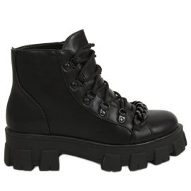 Crne čizme s visokim potplatom NC1106 Crna