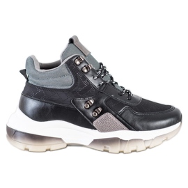 SHELOVET Crne modne tenisice crna višebojan