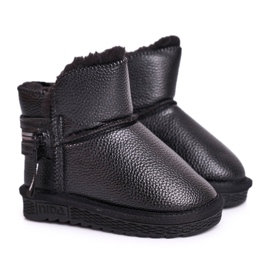 Apawwa Dječje crne čizme za topli snijeg Let It Snow crna