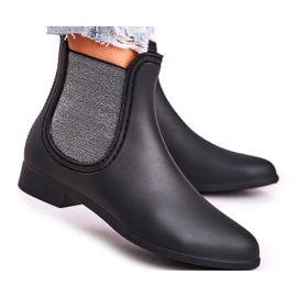 Ženski Matt Black Wellies Silver Answear crna