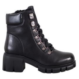 Ideal Shoes Radnici eko kože crna