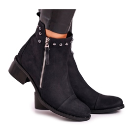 Ženske tople čizme od antilopa Laura Messi Crna 1879 crno