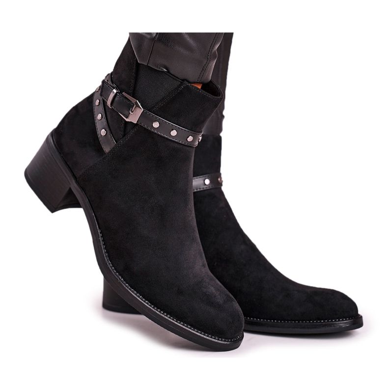 Ženske čizme Sergio Leone Suede Black BT615 crno