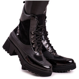 Čizme Radnici zagrijani crni ispis životinja Helena crno