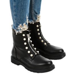 Crne ravne ženske radne čizme crna