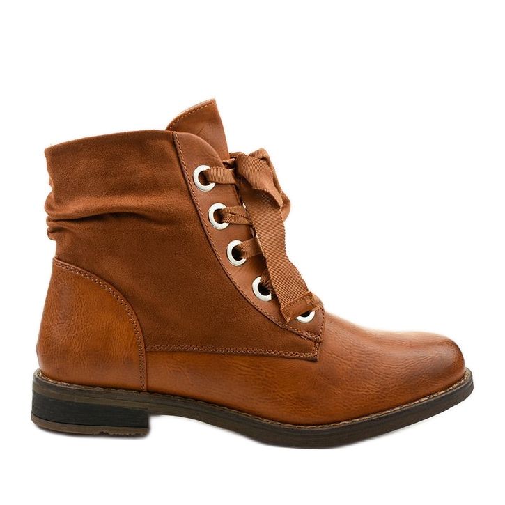 Ravne čizme od deve s patentnim zatvaračem, imitacija kože Stechford smeđa žuta boja