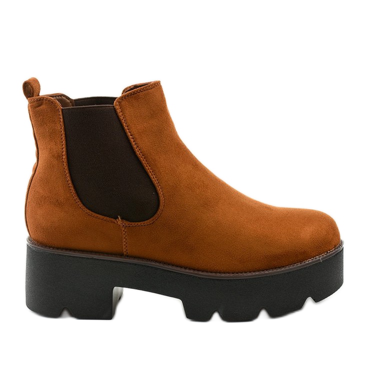 Čizme od devine antilopa na platformi Arnlando smeđa žuta boja