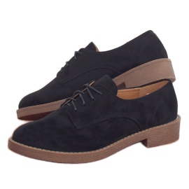 Crne TU146 Crne mokasine s vezicama crno