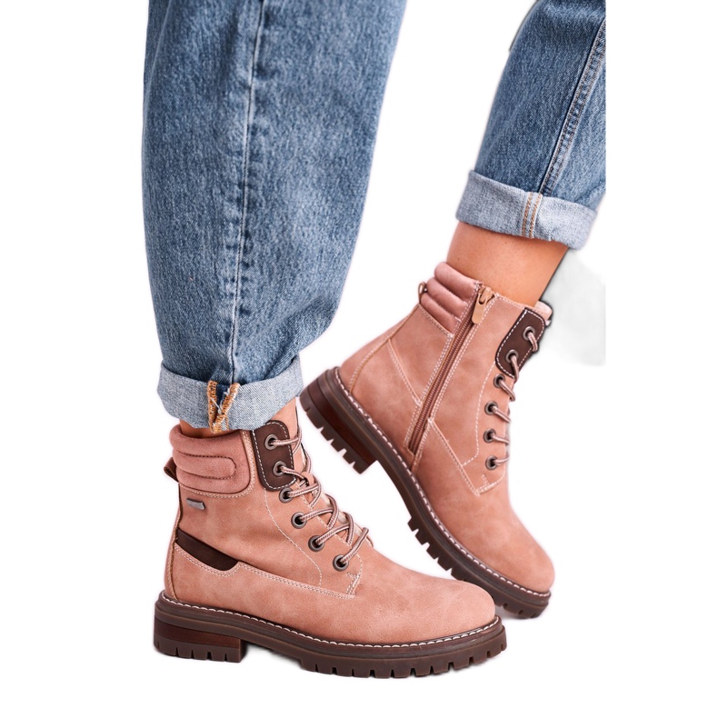 Ženske tople radničke hvatačice Ružičasto drvo bež smeđa ružičasta