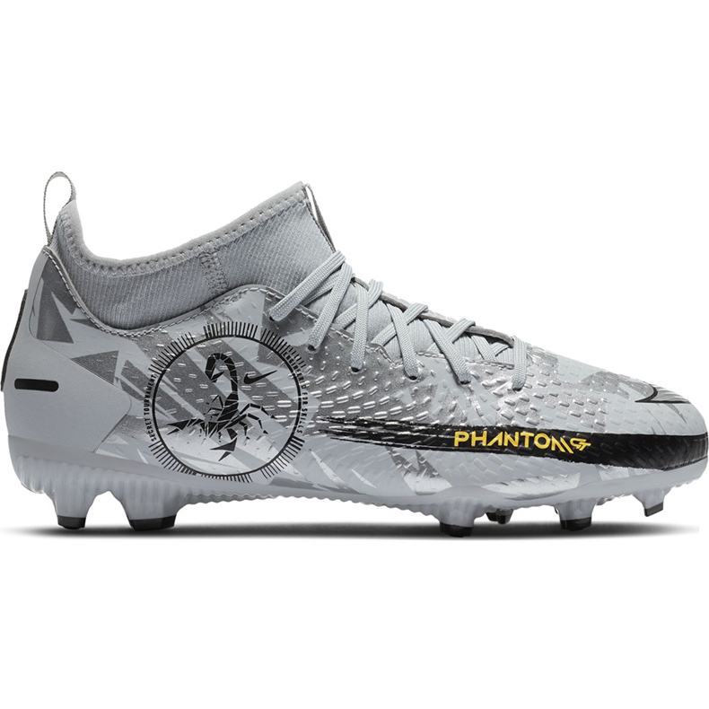 Nike nogometne cipele Phantom Gt Scorpion Academy Dynamic Fit FG / MG Junior DA2287 001 srebrna / siva siva