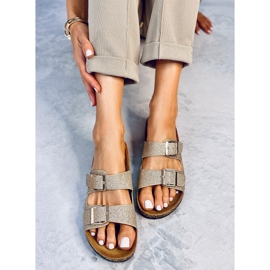 Alexa zlatne svjetlucave papuče od pluta zlatna 1