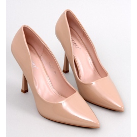 Anika Khaki lakirane ženske štikle bež 1