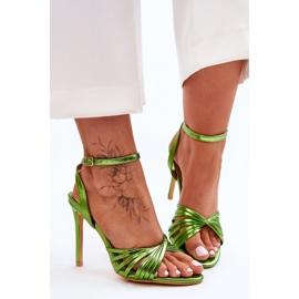 Ženske zelene sandale na visoku petu My Darling zelena 1
