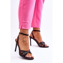 Ženske sandale na visoku petu crne My Darling crna 2