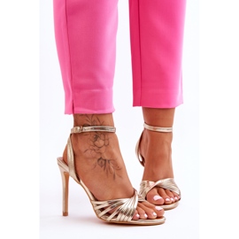 Ženske zlatne sandale na visoku petu My Darling zlatni 1