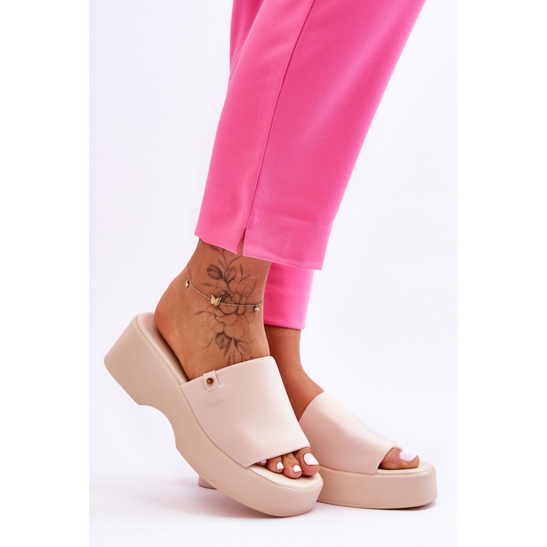 Ženske papuče s platformom Bež Carmela 1