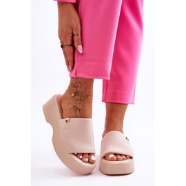 Ženske papuče s platformom Bež Carmela 2