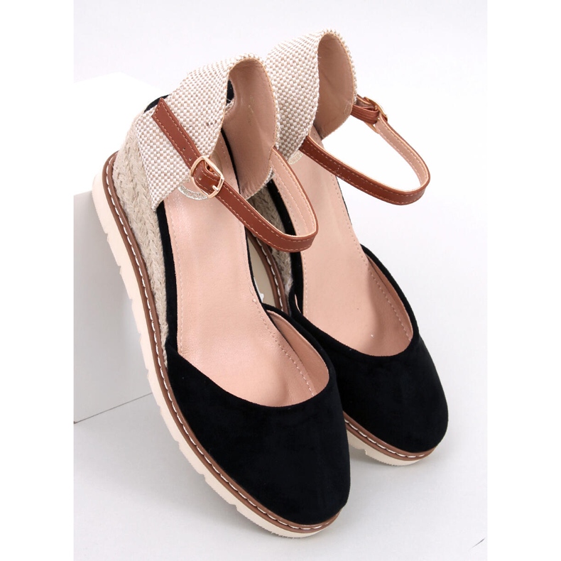 Ellio crne wedge espadrile crno 1