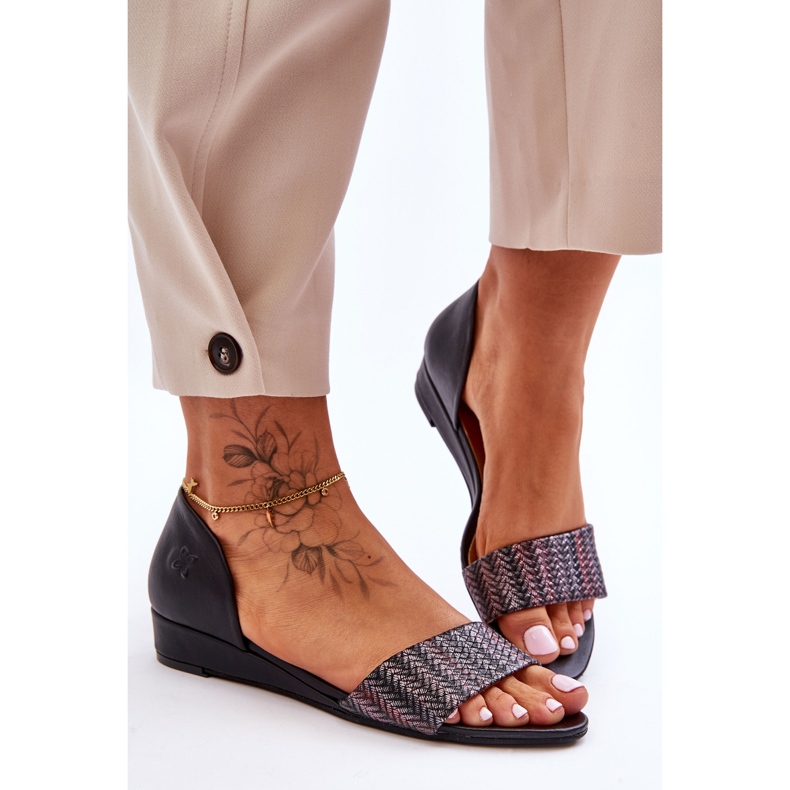 Kožne sandale Maciejka 1971-65 crne crno 1