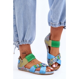 Kožne sandale s rubom Maciejka 03375-34 Plava 2