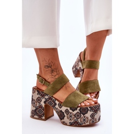 Kožne sandale na petu Maciejka 06089-24 Zelena 2