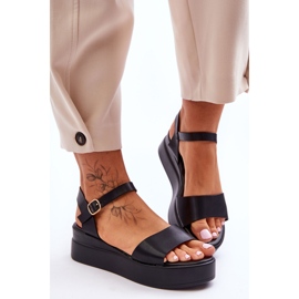 Udobne kožne sandale na tanku crnu Tifena crna 2