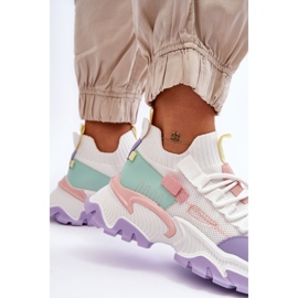PS1 Ženske natikače s čarapama Bijelo/ljubičasti Keaton bijela 2