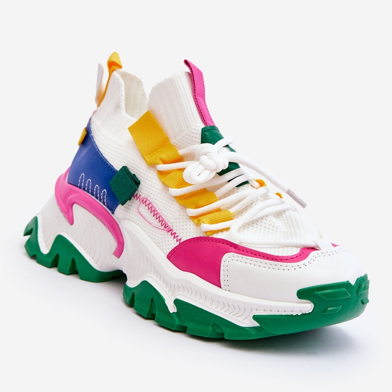 PS1 Ženske slip-on Sock tenisice Bijelo-zeleni Keaton bijela 1