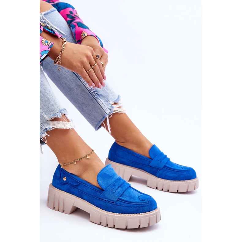 Ženske natikače od antilop plave boje Fiorell plava 1