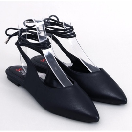 Jody crne balerinke s otvorenom petom na vezanje crna 1