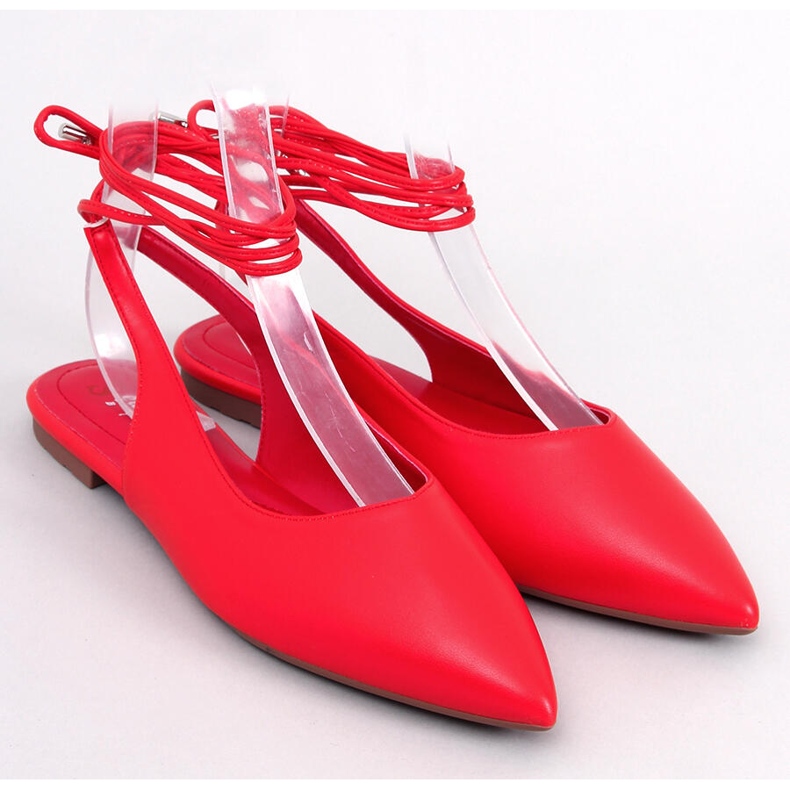 Jody Red balerinke s otvorenom petom na vezanje crvena 1