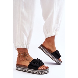 Ženske antilop papuče s mašnom crne Lauria crna 1