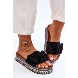 Ženske antilop papuče s mašnom crne Lauria crna 2