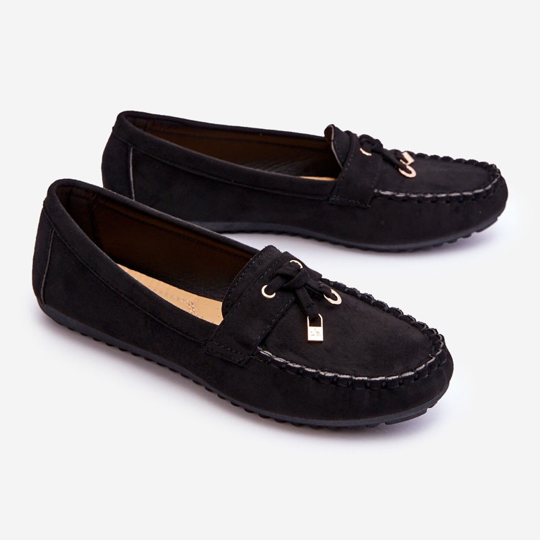 PS1 Klasične crne mokasine od brušene kože Good Time crna 2