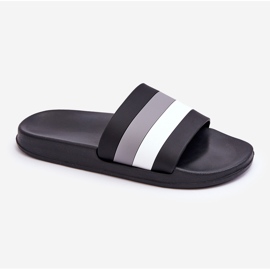 Ženske papuče na pruge Black Vision crna 1